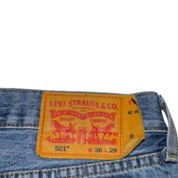 Levi's 501 Straight Cut Jeans Blue Size 36 x 29 - Picture 4 of 12